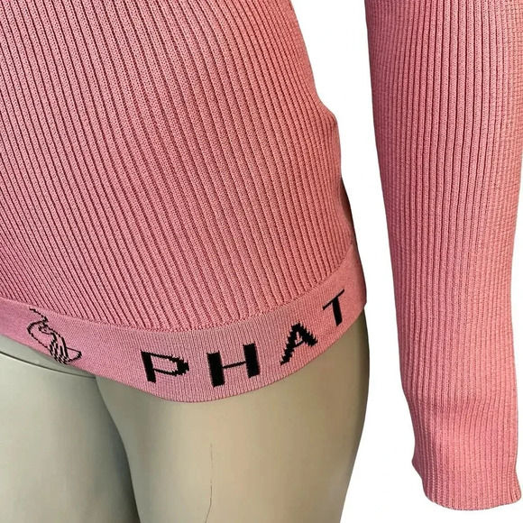 Baby Phat Love Star Long Sleeve Crewneck Rib Knit Sweater Pullover Size 1X Pink - Picture 6 of 16